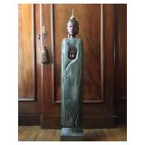 Avalokitesvara Carved Giltwood Statue