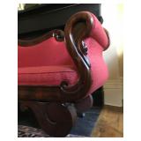 American Flame Mahogany Empire Sofa with Swan Carving