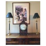 Thomas Robinson Sheffield Flame Mahogany and Bronze Clock 