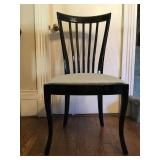 Rounded Back Black Lacquer Dining Chairs, Set of Six 