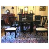 High Gloss Black Lacquer Dining Set