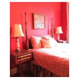 Antique Four Post Bed with Brass Skirt Rods