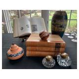 Antique Books, Native American Pottery, Antique Ink Well Collection 