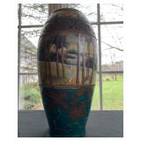 Antique Hand Painted Ceramic Vase 
