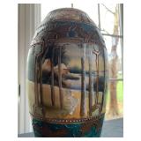 Detail of Antique Hand Painted Ceramic Vase