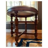 Limestone Top Turned Leg End Table