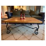 Wrought Iron Base Coffee Table 