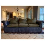Swain Leather Sofa with Upholstered Goose Down Cushions 
