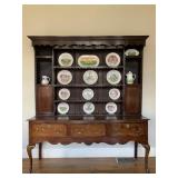 19th c French Country Stepback Cupboard Hutch