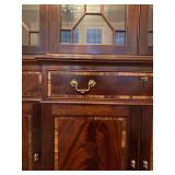 Crotch Mahogany Accented with Bands of Kingwood, Brass Hardware