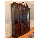 Stickley Breakfront China Hutch with Swan Pediment 