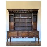 19th c French Country Stepback Cupboad Hutch