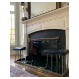 Fireplace Club Fender with Two Leather Seats