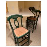 Set of Four Rush Seat Counter Height Stools