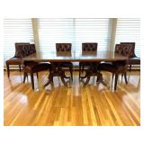 Baker Stately Homes Banded Double Pedestal Table