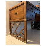 Sligh Leather Top Desk with Bamboo Accent