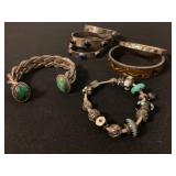 Sterling Bangles w Semi Precious Stones