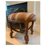 Rope and Knot Base Stools, Pair
