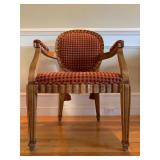 Set of EIGHT Chairs in Check and Floral with Tassel