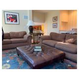 Oversized Tufted Leather Ottoman