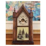 Antique Atkins Clock with Reverse Painting