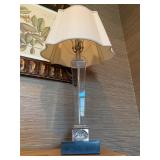Crystal Lamp with Silver Base