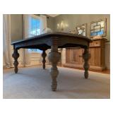 Turned Leg Reclaimed Wood Dining Table