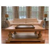 Slip Cover Sofa, Turned Leg Coffee Table, Hooker Furniture End Tables