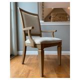 Linen Seat Captains Chairs, Pair