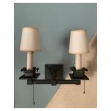 Arts and Crafts Wrought Iron Double Light Sconce