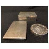 Sterling Cigarette Box, Sterling Cigarette Case, Gorham Sterling Makeup Case w Mirror