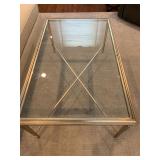 Antiqued Gold Glass Top Coffee Table