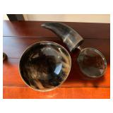 Horn Handled Magnifying Glass, Horn Bowl