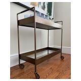 Bar Cart with Mirrored Top
