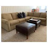 Ethan Allen Corduroy Sectional Sofa 