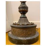 Detail of Floor Lamp Marble Base with Scene