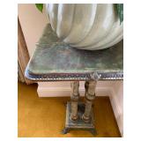 Green Marble Stand with Enamel and Paw Foot