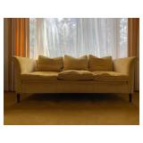 Rolled Arm Gold Velour Vintage Sofa