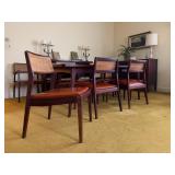 Jens Risom Teak Dining Set with EIGHT "Playboy" Chairs