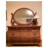 Tiger Maple Dresser with Mirror