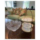 Waterford Crystal Scalloped Bowl, Williams Sonoma Birds and Butterflys Desert Plates