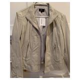 June Wear Leather Café Racer Jacket in Sage, NEW with tags, Size M