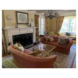 Custom Brunschwig and Fils Tufted Back Sofa