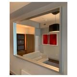 Oversized Wall Mirror with Polished Nickle Frame, 83 x 59