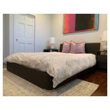 Leather Wrapped Platform Bed, QUEEN