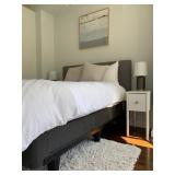 Fabric Wrapped Bed Frame with Storage Drawers