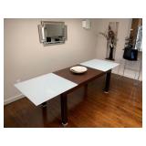 Extension Dining Table with Tempered Glass
