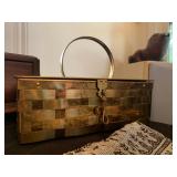 Vintage Woven Brass Basket Purse
