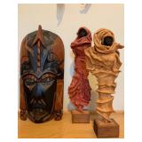 African Mask, Leather African Statues