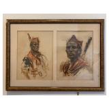 Portrait of an Italian Soldier, African Masks